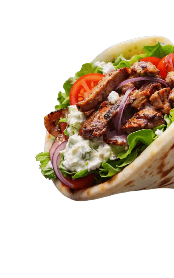 Grilled chicken wrap with vegetables